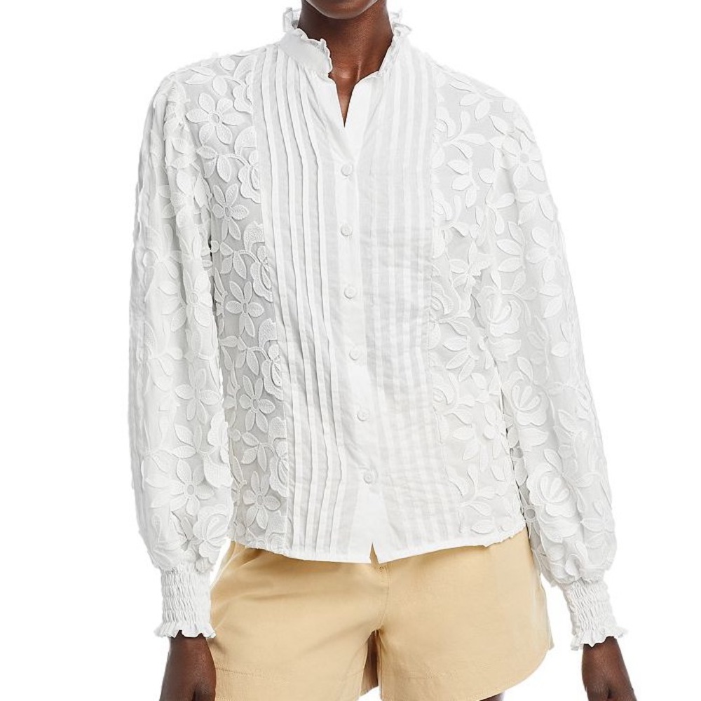 Waimari Magnolia Ruffled Floral Top
